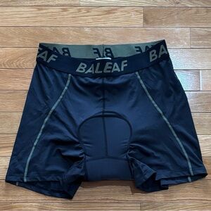 NWT Baleaf Men’s XL Black Olive Padded Cycling Shorts Athletic Polyester Spandex